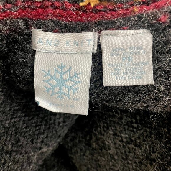 Hand Knit wool blend nordic style sweater - Picture 5 of 7